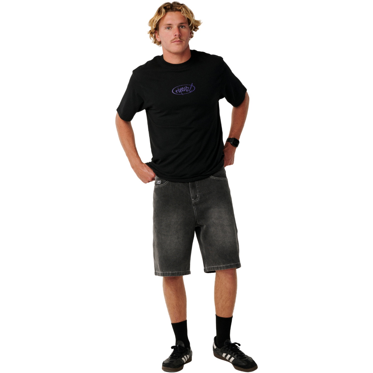 2026 Rip Curl Hommes Script De Déchirure Tee 14HMTE - Black